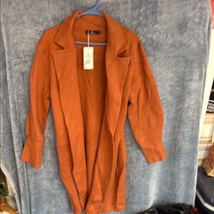 Amazon Orange Trench Coat Soft Tailored Suede